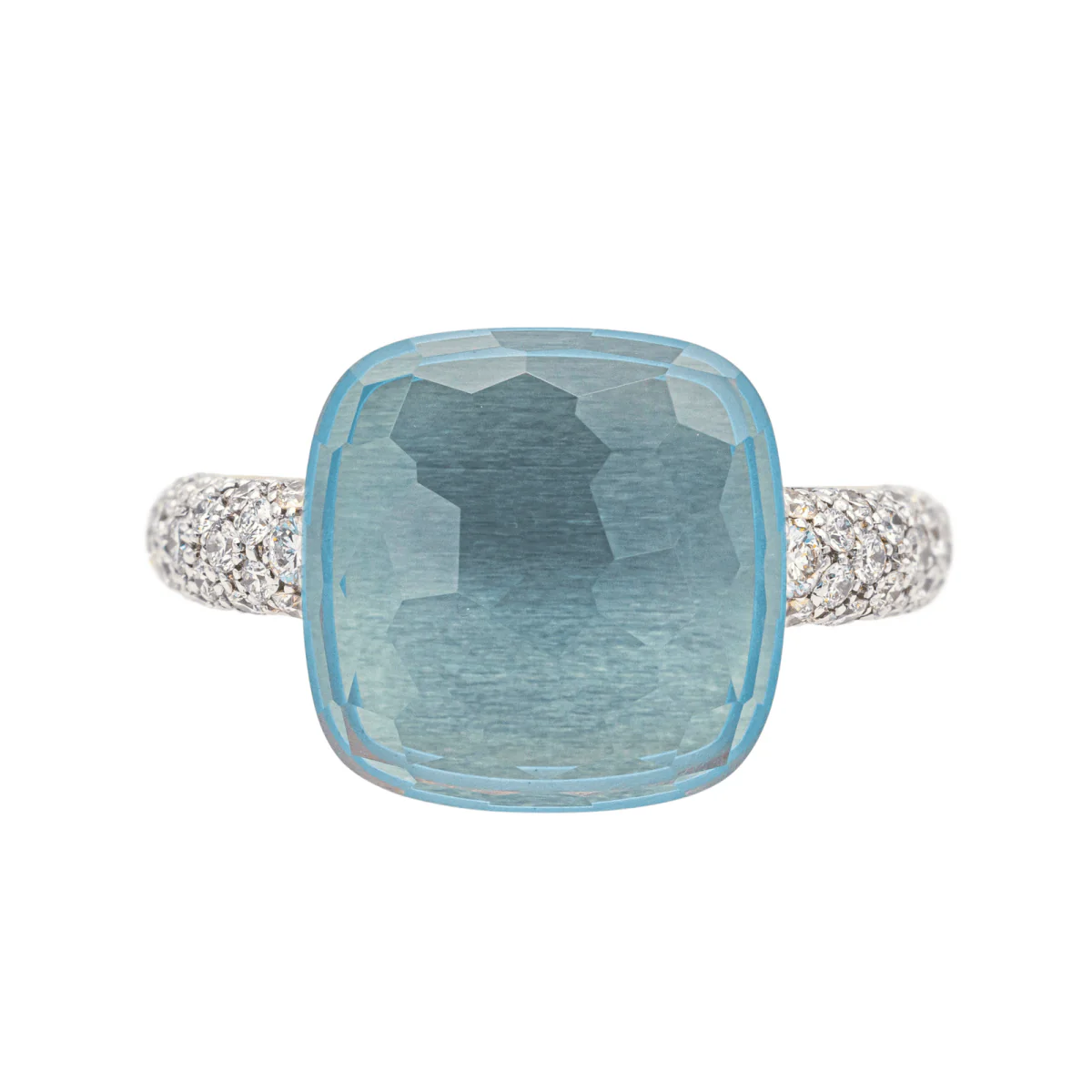 Bague POMELLATO "Nudo" en or rose, or blanc, topaze et diamants