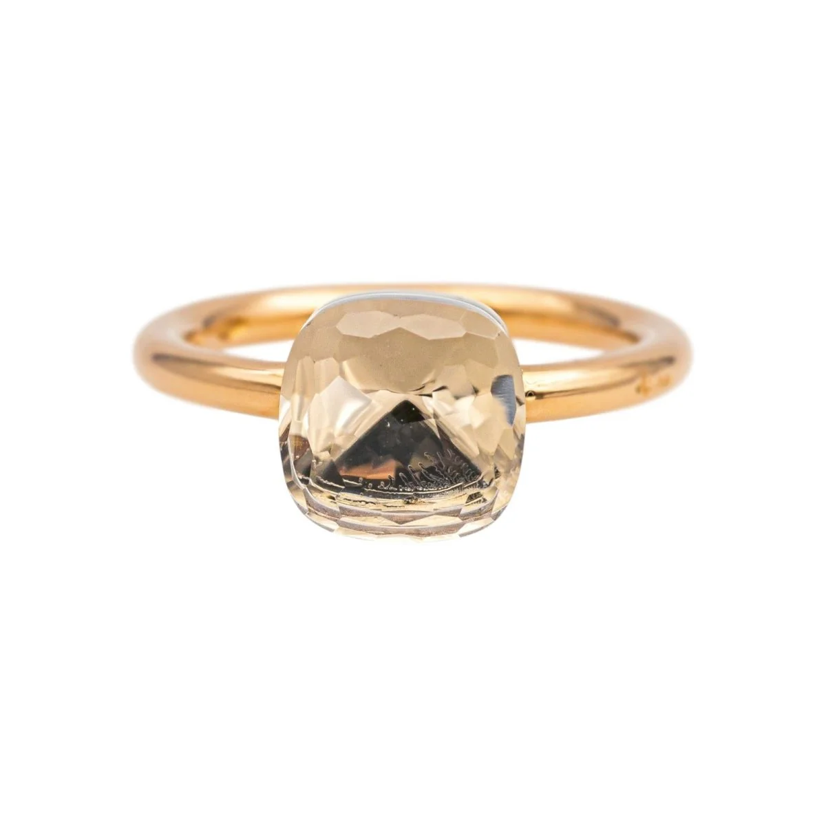 Bague Solitaire POMELLATO "Nudo" en or rose et topaze