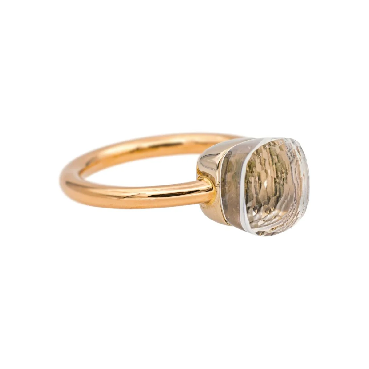 Bague Solitaire POMELLATO "Nudo" en or rose et topaze - Image 7