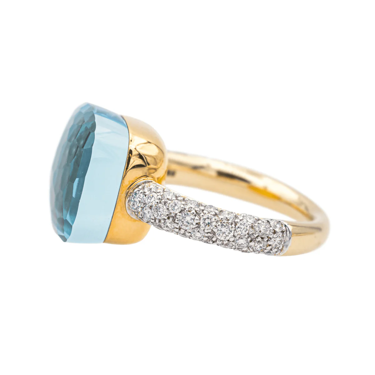 Bague POMELLATO "Nudo" en or rose, or blanc, topaze et diamants - Image 4
