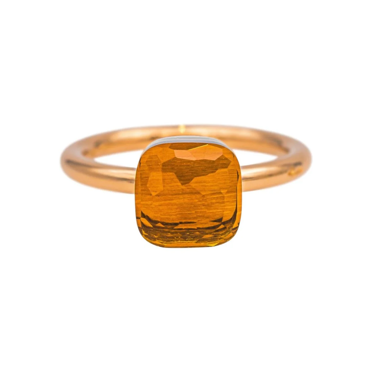 Bague Solitaire POMELLATO "Nudo" en or rose et citrine