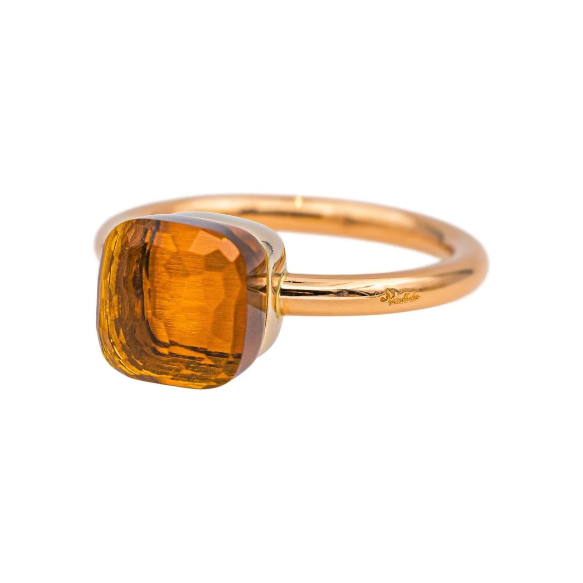 Bague Solitaire POMELLATO "Nudo" en or rose et citrine - Image 3