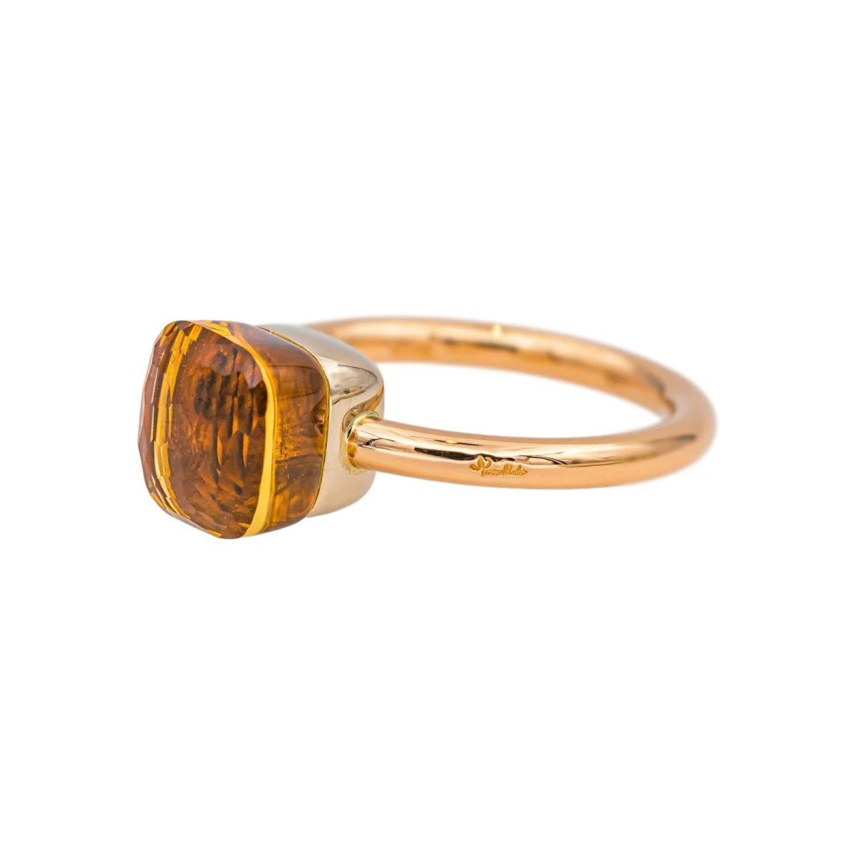 Bague Solitaire POMELLATO "Nudo" en or rose et citrine - Image 4