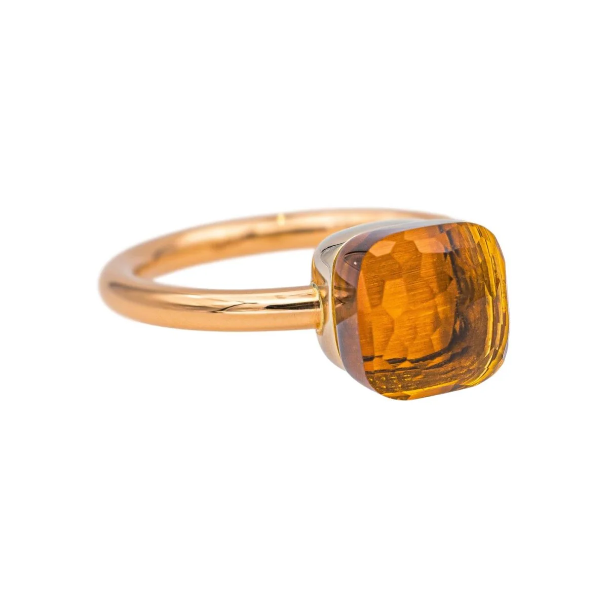 Bague Solitaire POMELLATO "Nudo" en or rose et citrine - Image 6