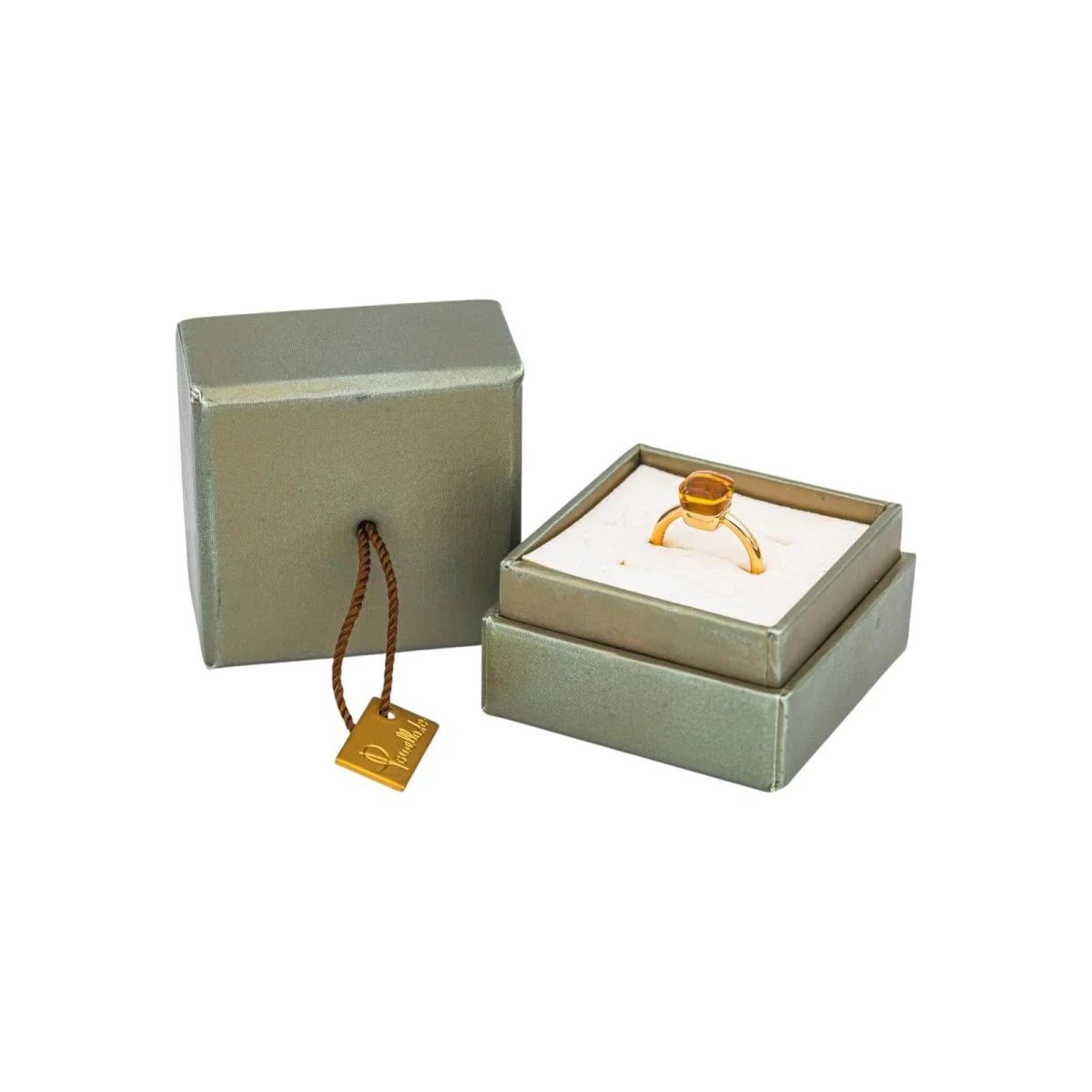 Bague Solitaire POMELLATO "Nudo" en or rose et citrine - Image 9