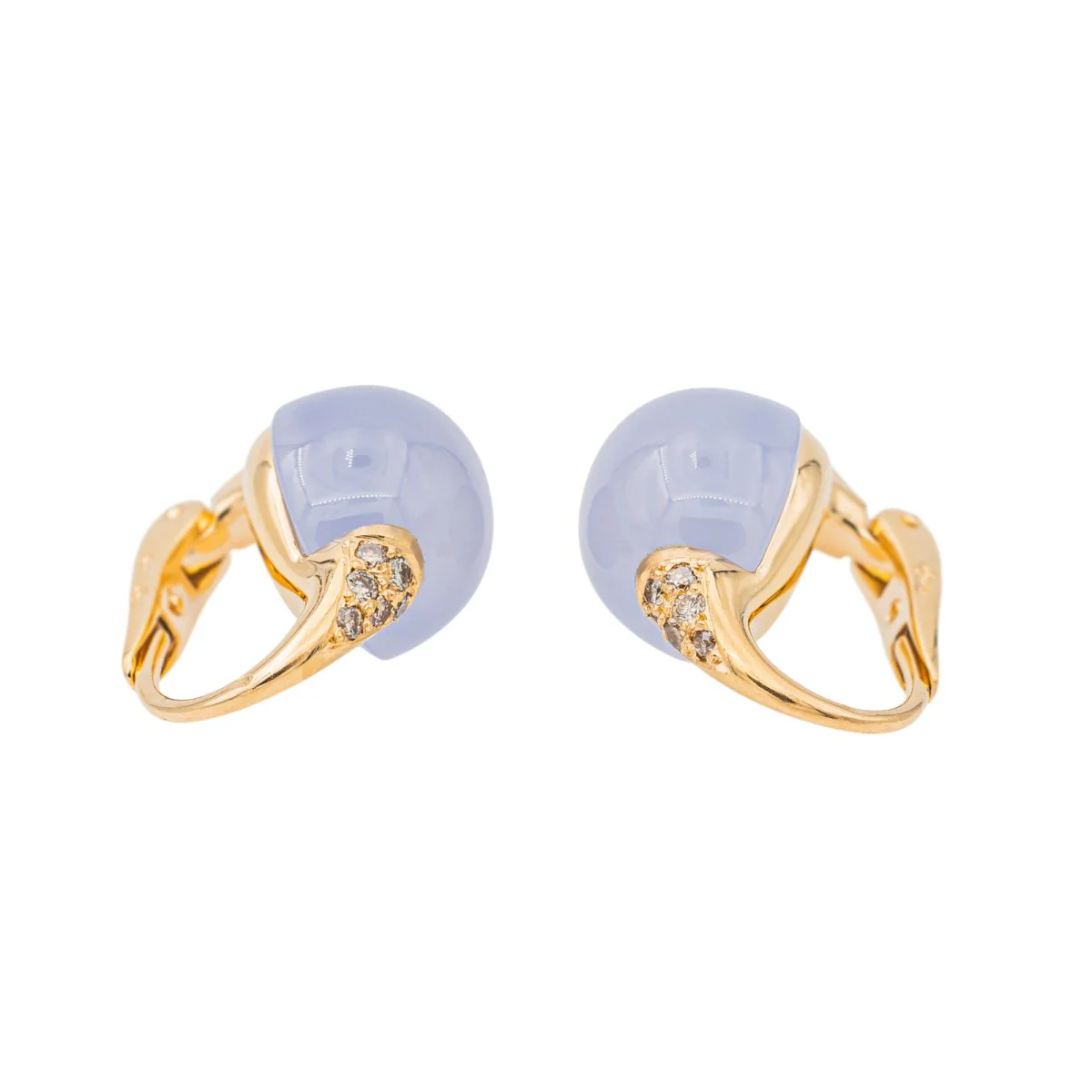 Boucles d'oreilles POMELLATO "Luna" en or jaune et calcédoine - Image 4