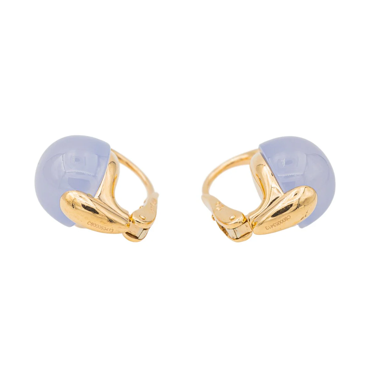 Boucles d'oreilles POMELLATO "Luna" en or jaune et calcédoine - Image 5