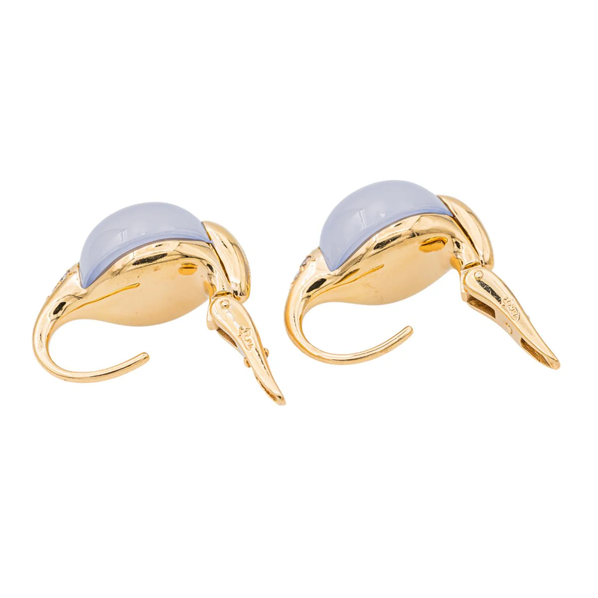 Boucles d'oreilles POMELLATO "Luna" en or jaune et calcédoine - Image 6