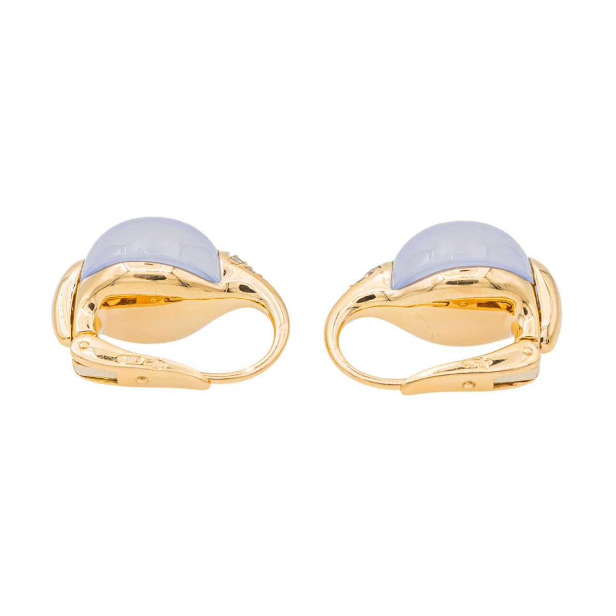 Boucles d'oreilles POMELLATO "Luna" en or jaune et calcédoine - Image 7