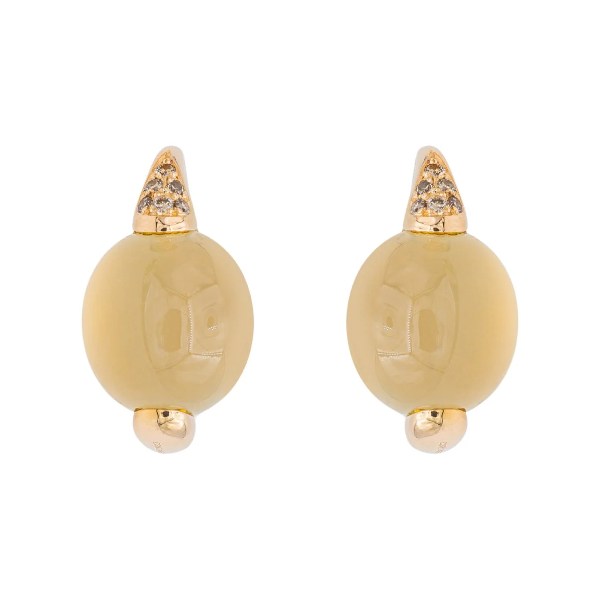 Boucles d'oreilles POMELLATO "Luna" en or rose et pierre de lune