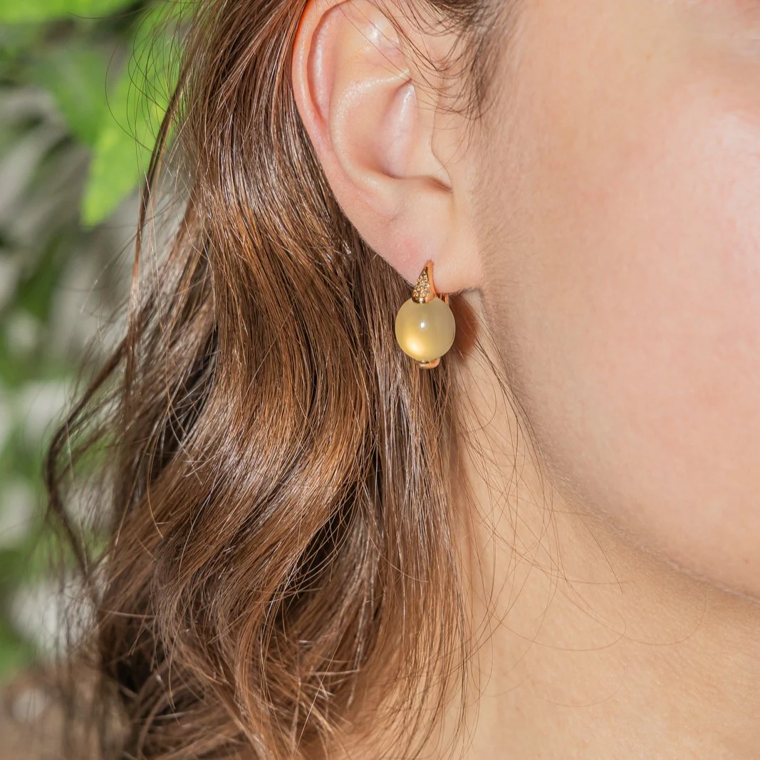 Boucles d'oreilles POMELLATO "Luna" en or rose et pierre de lune - Image 2