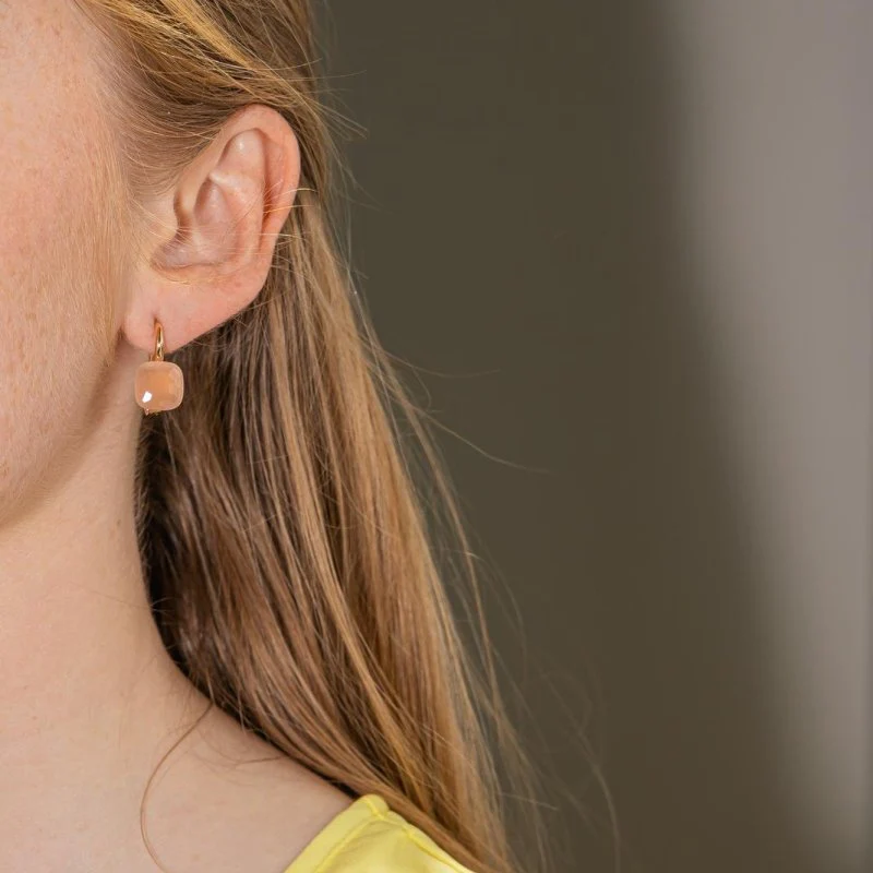 Boucles d'oreilles Dormeuses POMELLATO "Nudo" en or rose et quartz - Image 2