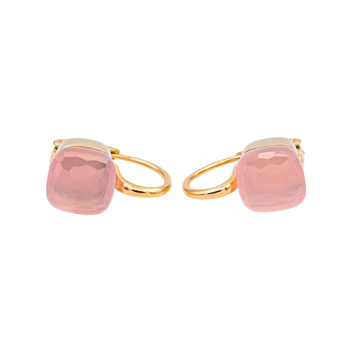 Boucles d'oreilles Dormeuses POMELLATO "Nudo" en or rose et quartz - Image 3