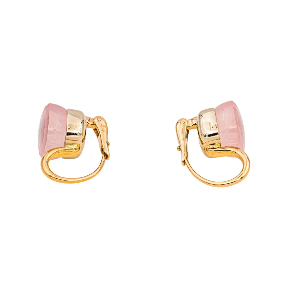 Boucles d'oreilles Dormeuses POMELLATO "Nudo" en or rose et quartz - Image 4
