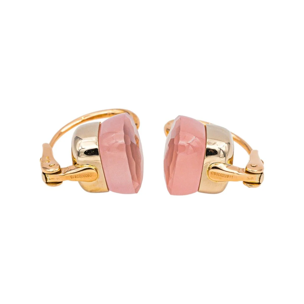 Boucles d'oreilles Dormeuses POMELLATO "Nudo" en or rose et quartz - Image 6