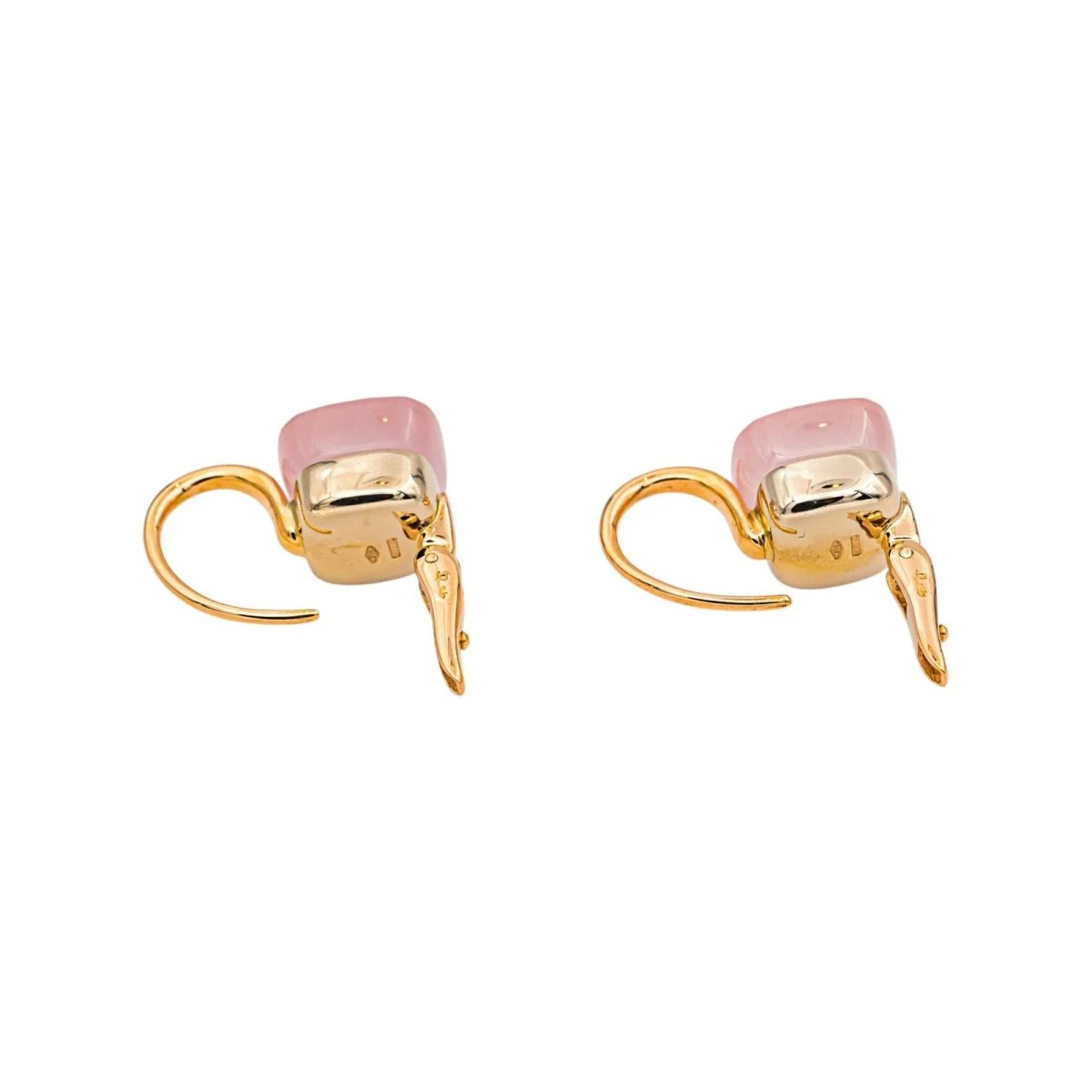 Boucles d'oreilles Dormeuses POMELLATO "Nudo" en or rose et quartz - Image 7