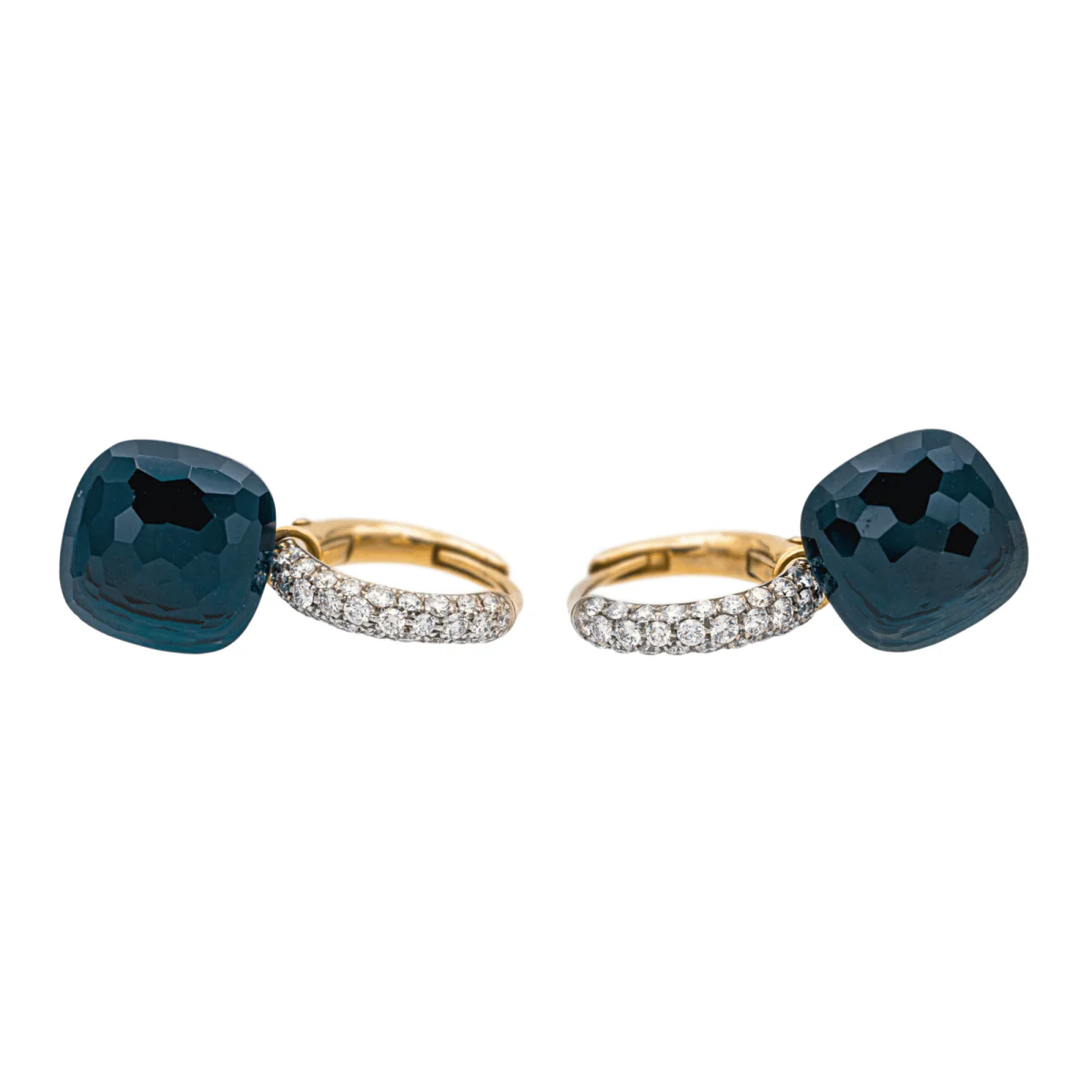 Boucles d'oreilles POMELLATO "Nudo" en or rose, topazes et diamants - Image 3