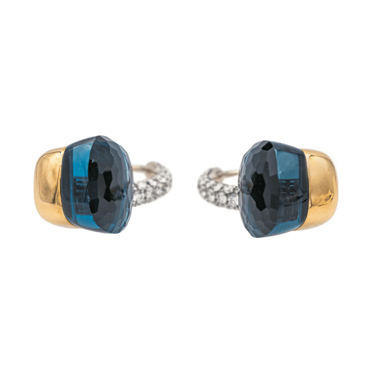 Boucles d'oreilles POMELLATO "Nudo" en or rose, topazes et diamants - Image 4