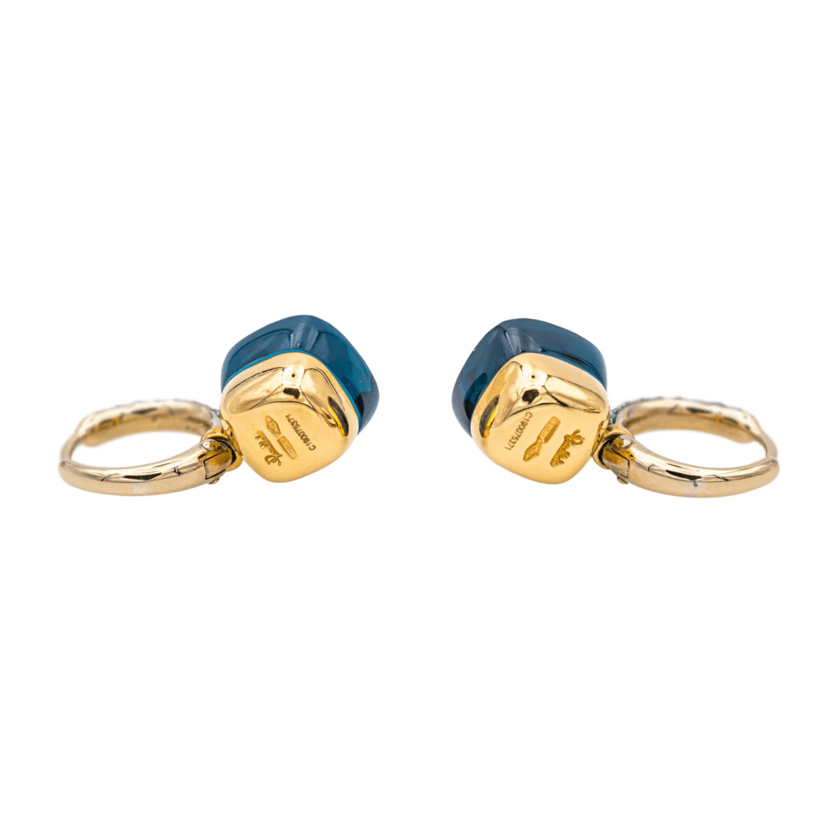 Boucles d'oreilles POMELLATO "Nudo" en or rose, topazes et diamants - Image 5