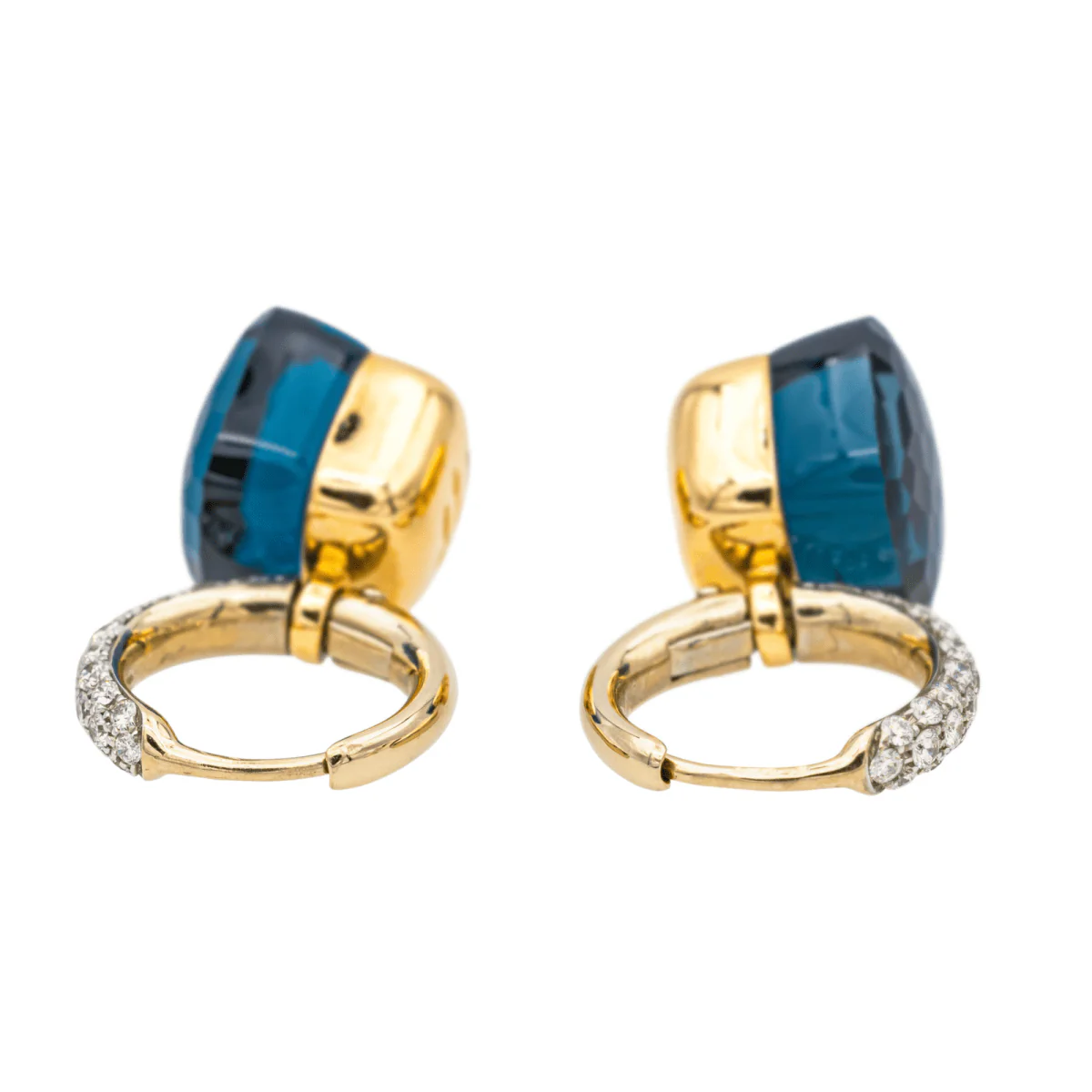 Boucles d'oreilles POMELLATO "Nudo" en or rose, topazes et diamants - Image 6