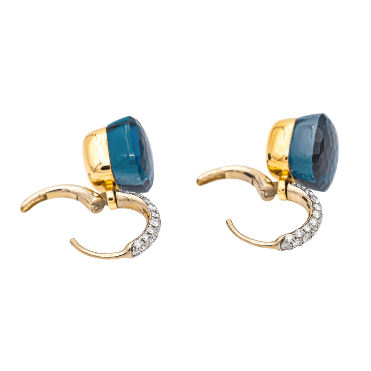 Boucles d'oreilles POMELLATO "Nudo" en or rose, topazes et diamants - Image 7