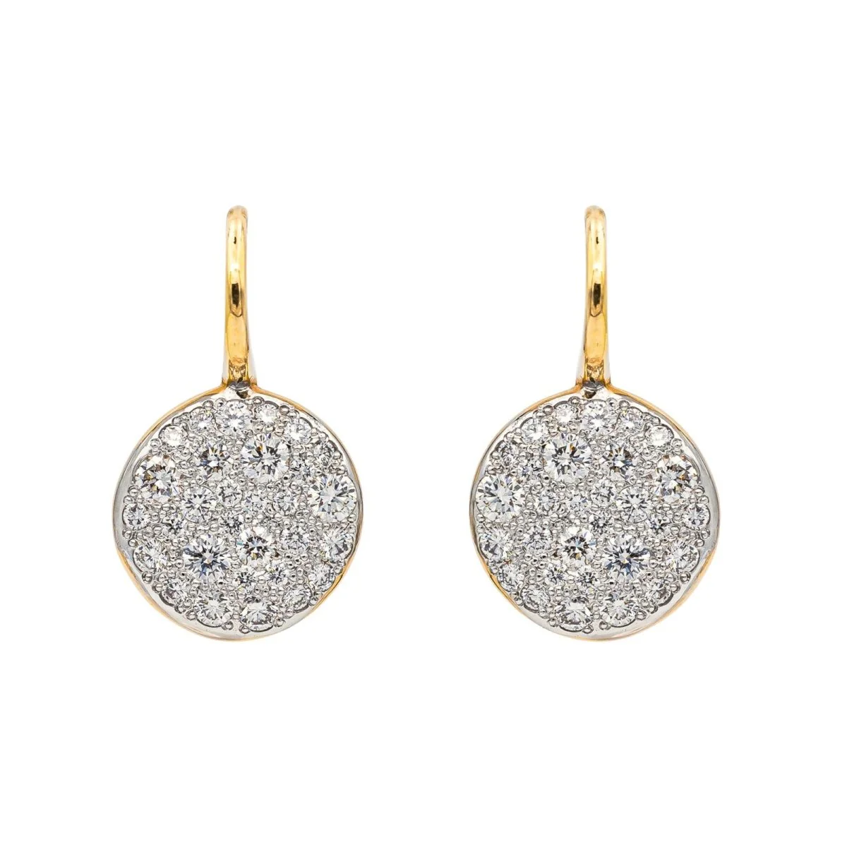 Boucles d'oreilles Dormeuses POMELLATO "Sabbia" en or rose, or blanc et diamants