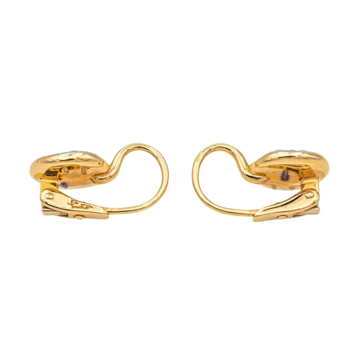 Boucles d'oreilles Dormeuses POMELLATO "Sabbia" en or rose, or blanc et diamants - Image 4