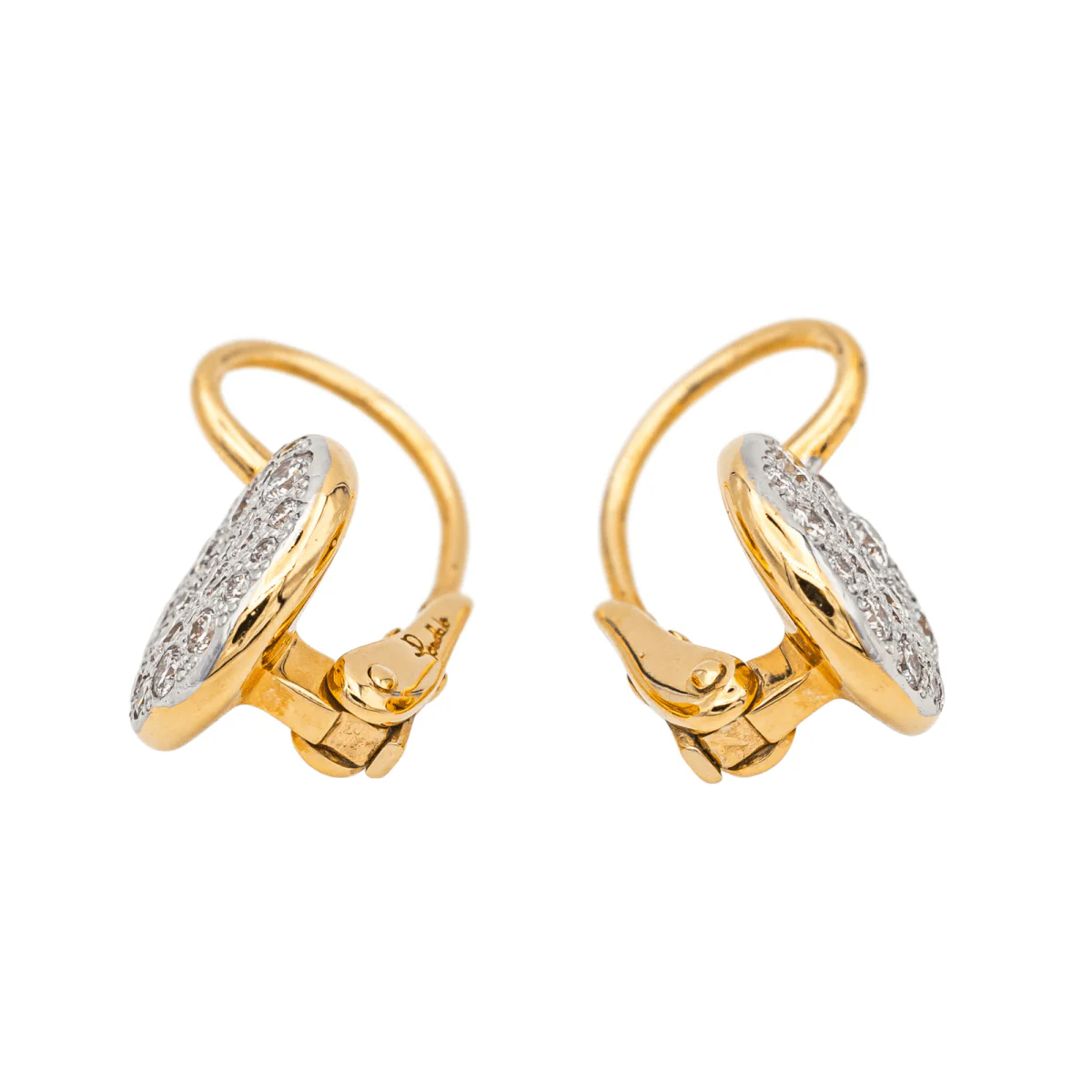 Boucles d'oreilles Dormeuses POMELLATO "Sabbia" en or rose, or blanc et diamants - Image 5
