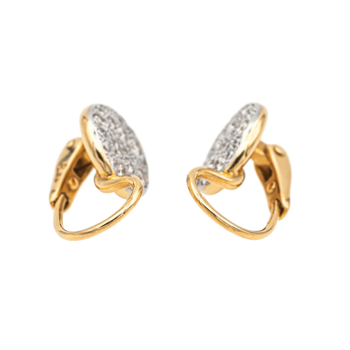 Boucles d'oreilles Dormeuses POMELLATO "Sabbia" en or rose, or blanc et diamants - Image 7