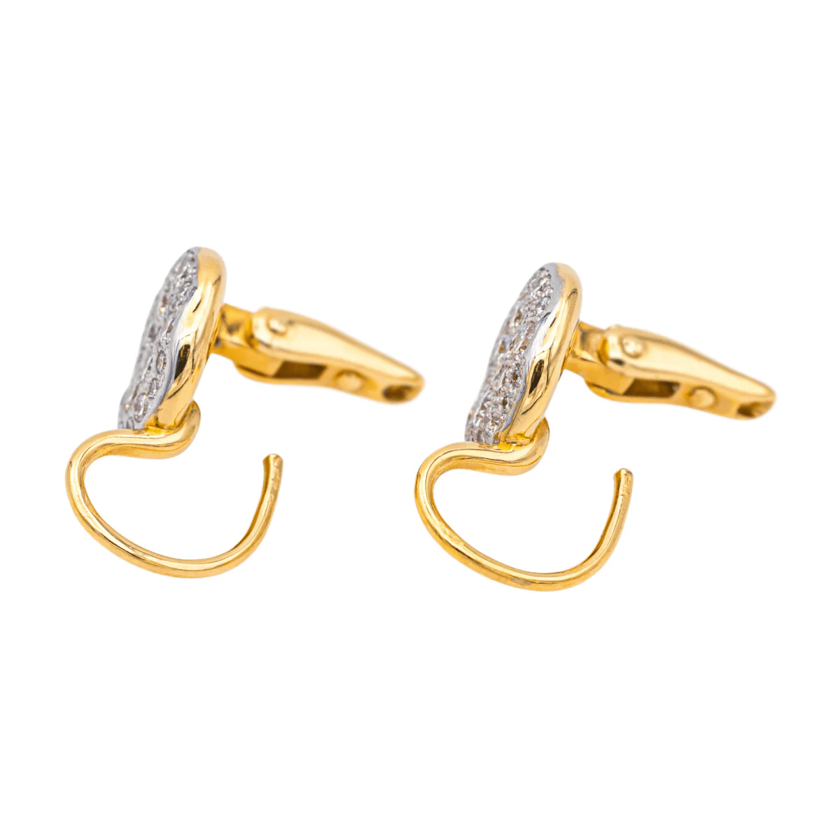 Boucles d'oreilles Dormeuses POMELLATO "Sabbia" en or rose, or blanc et diamants - Image 8
