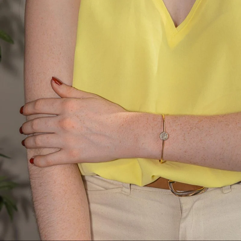 Bracelet Jonc POMELLATO "Sabbia" en or rose et diamants - Image 2
