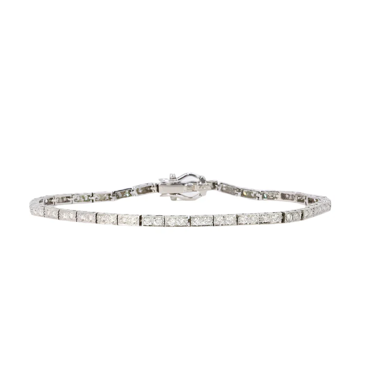 Bracelet Ligne en or blanc et diamants