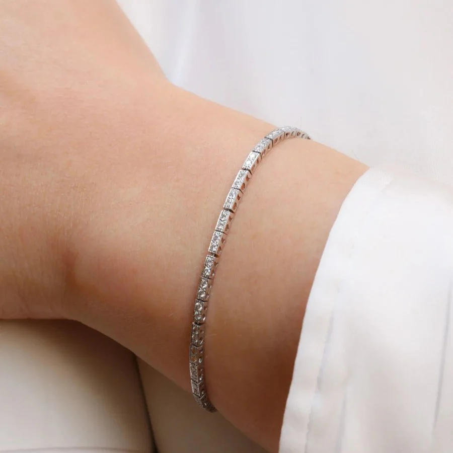 Bracelet Ligne en or blanc et diamants - Image 2