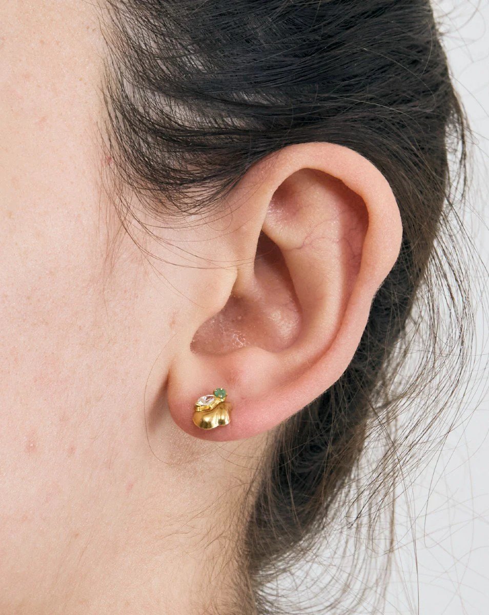 Puces D Oreille Emeraudes Or Jaune - Image 4