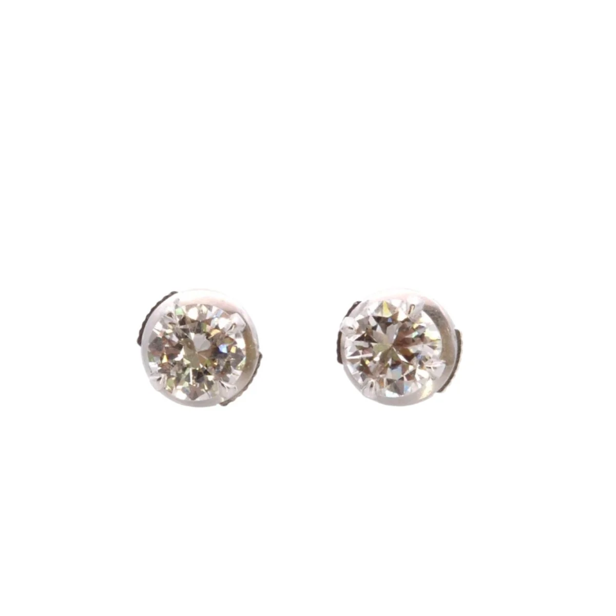 Puces d’oreilles en or blanc et diamants - Image 3