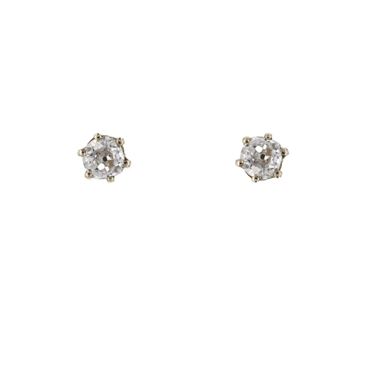 Boucles d'oreilles Puces en or blanc et diamants