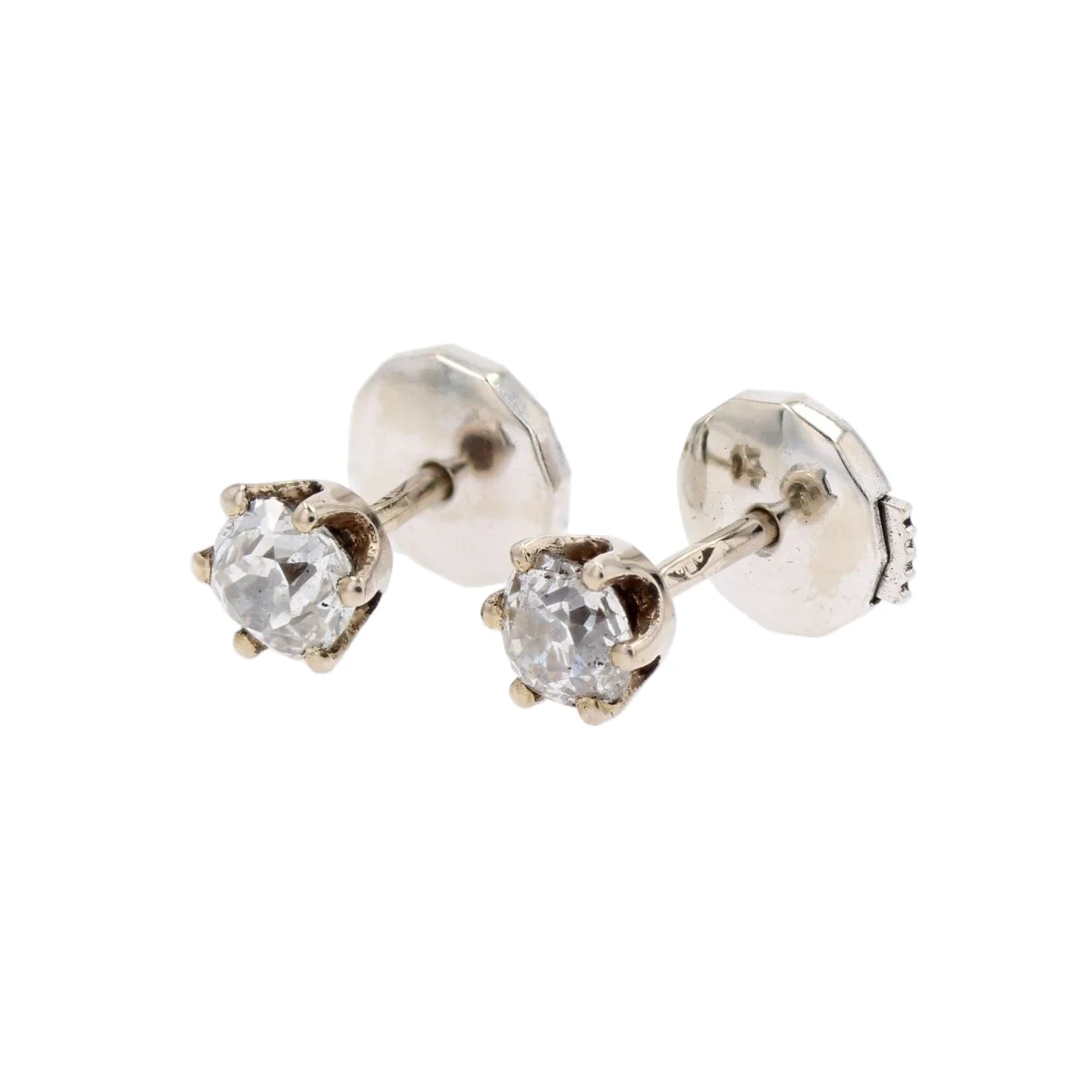 Boucles d'oreilles Puces en or blanc et diamants - Image 3