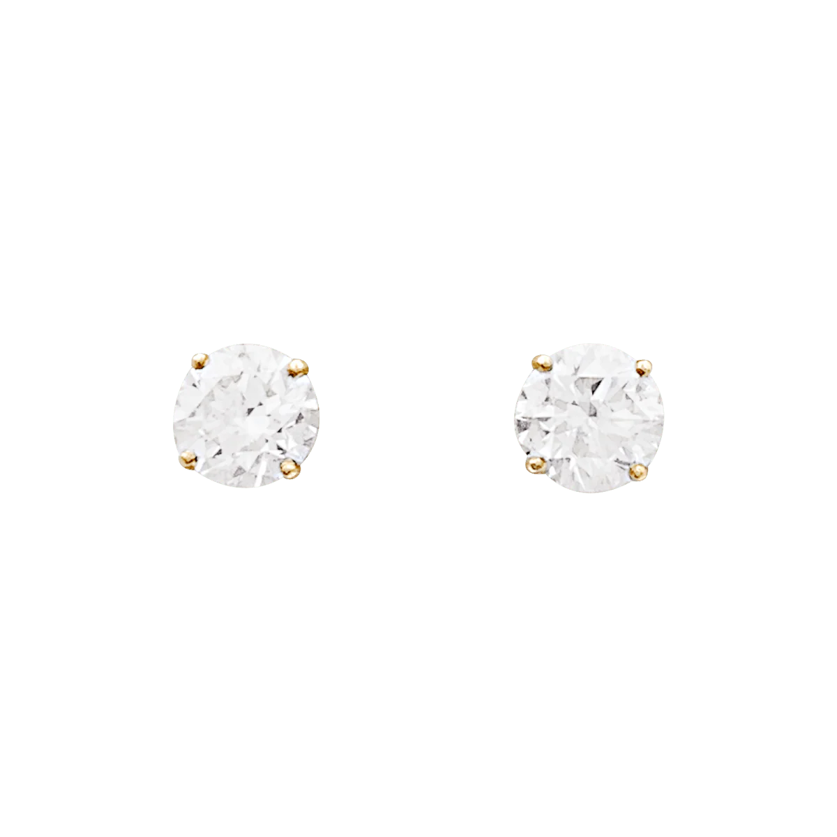 Boucles d'oreilles Puces en or jaune et diamant