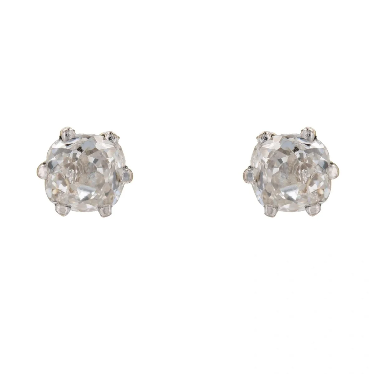 Boucles d'oreilles Puces en or blanc et diamants