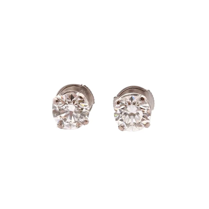 Boucles d'oreilles Puces en or blanc et diamants
