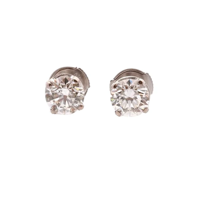 Boucles d'oreilles Puces en or blanc et diamants - Image 2