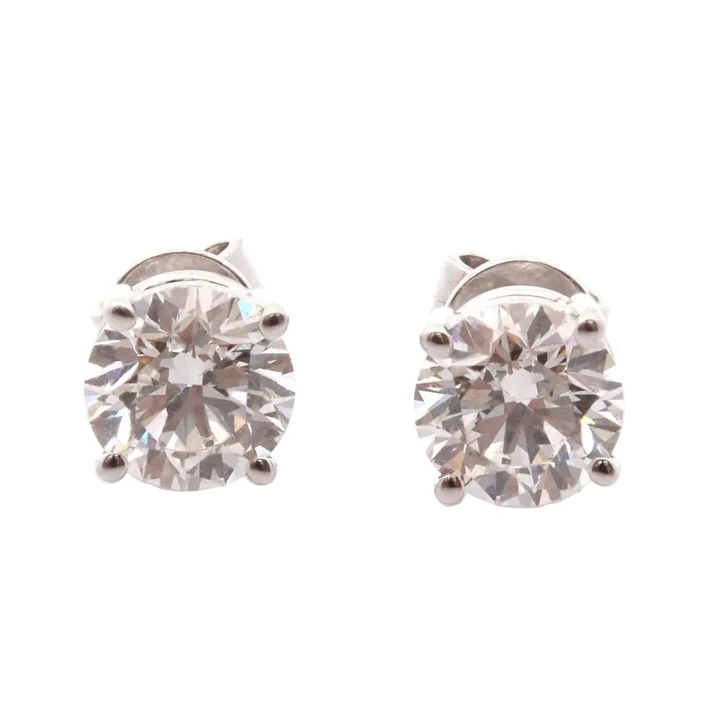 Boucles d'oreilles Puces en or blanc et diamants