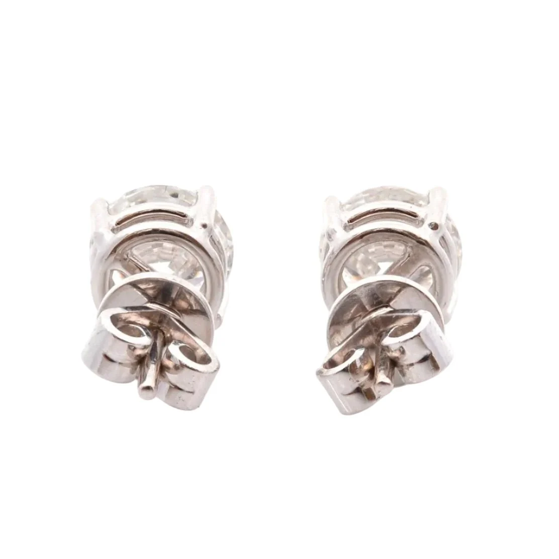 Boucles d'oreilles Puces en or blanc et diamants - Image 2