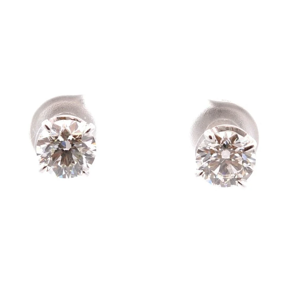 Boucles d'oreilles Puces en or blanc et diamants