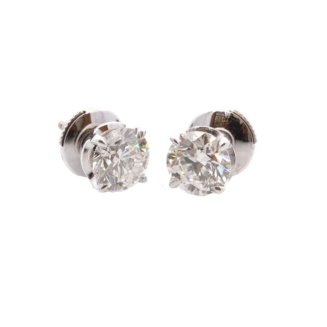 Boucles d'oreilles Puces en or blanc et diamants - Image 2