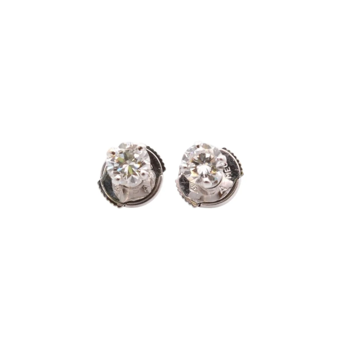 Boucles d'oreilles Puces en or blanc et diamants - Image 2
