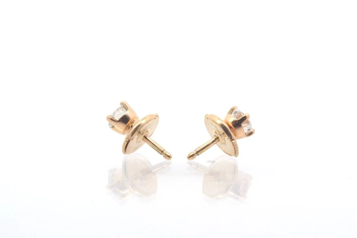 Puces d'oreilles en or jaune et diamants - Image 3
