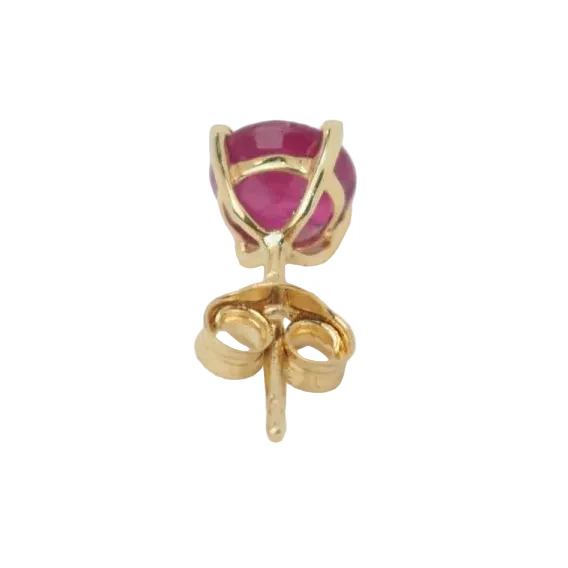 Boucles d'oreilles Puces en or jaune et rubis - Image 4