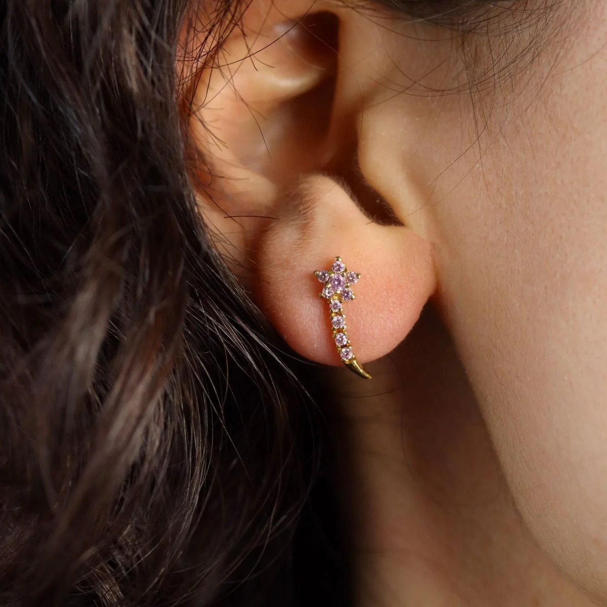 Boucles d'oreilles Clous en or jaune - Image 2