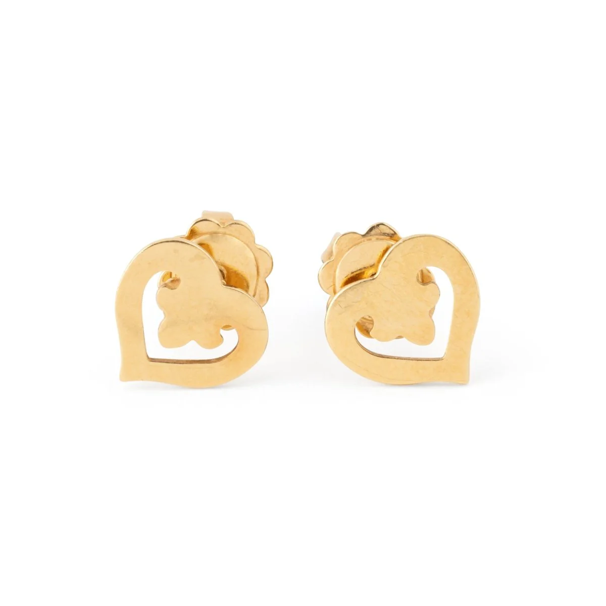 Boucles d'oreilles Puces O.J PERRIN en or jaune - Image 2